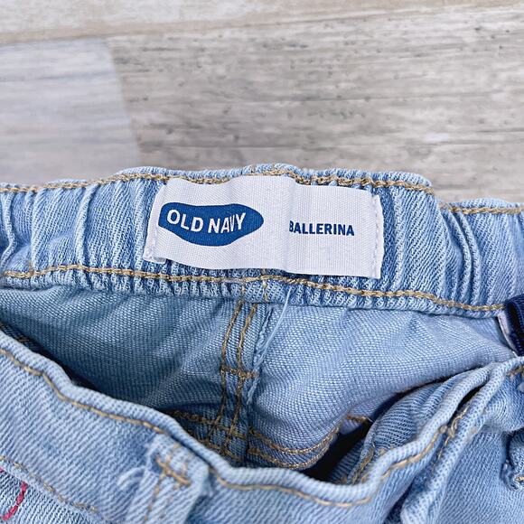 Old Navy Rainbow Embroidered Ballerina Jeans Light Wash Stretch Toddler Girl 2T - Picture 5 of 6